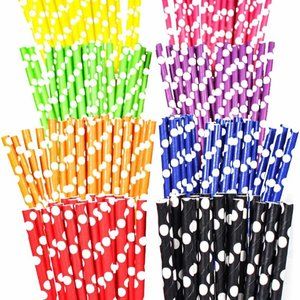 Poka Dot Paper Straws in 8 different fun and vibrant colors great for any party